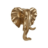 Gancho de Parede Elefante em Resina Dourado - 10,5 cm - Ela Decora